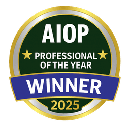 AIOP Professional of the Year 2025 winner badge