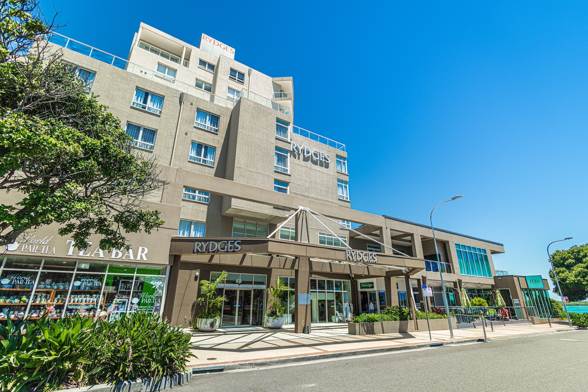 Rydges Port Macquarie hotel frontage on a clear day